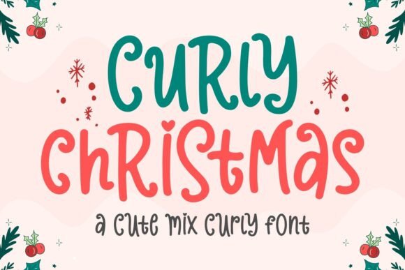 Curly Christmas Font for Handmade Products and Festive Designs