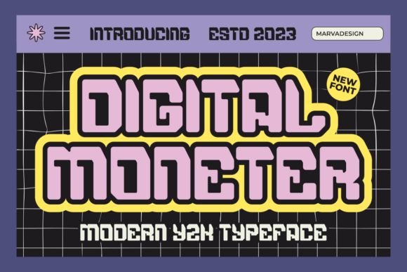Digital Moneter: A Modern Techno Y2K Display Font for Digital Creators