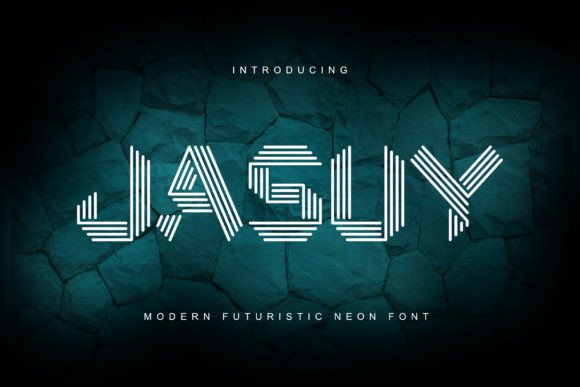 Jasuy Display Font: A Futuristic Neon Typeface for Bold Branding