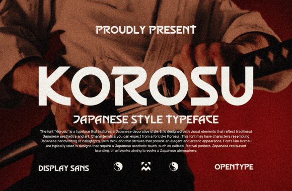 Korosu Font: A Japanese Decorative Display Typeface for Bold Marketing Visuals