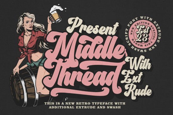 Middle Thread Display Font for Vintage Web Design Projects