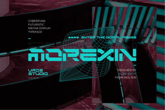 Morexin: A Futuristic Cyberpunk Display Font for Crafters and Product Creators
