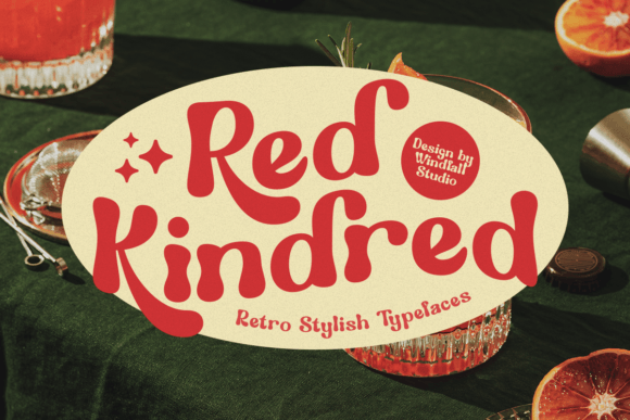 Red Kindred: A Retro Display Font for Handmade Products and Printables