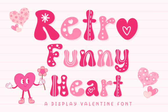 Retro Funny Heart Display Font for Groovy Campaign Visuals