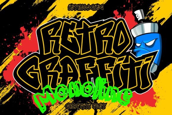 Retro Graffiti Monoline for Editorial and Publication Design