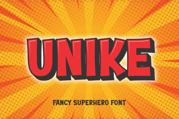Unike Display Font for Bold Superhero Crafts and Printables